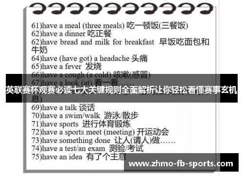 英联赛杯观赛必读七大关键规则全面解析让你轻松看懂赛事玄机